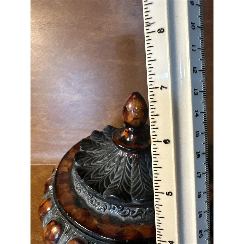 Vintage Rare Ornate Decorative Lidded Makeup Powder Vanity Container or Trinkets